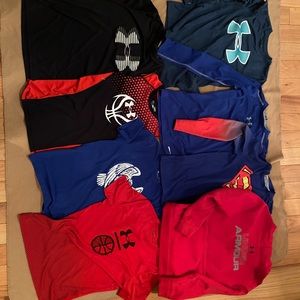 Boys set of Under Armour shirts and jacket. MD/LG